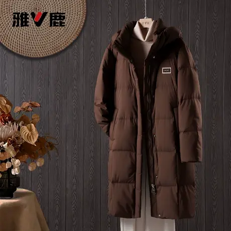 雅鹿宽松羽绒服女士2025新款冬季中长款防寒保暖时尚好看正品外套商品大图
