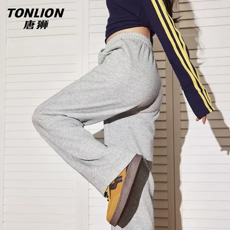唐狮官方直筒运动裤女2026新款春秋款高腰直筒宽松显瘦阔腿裤子VB图片