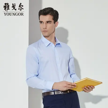 【DP免烫】D系雅戈尔衬衫秋季格纹商务休闲100支纱纯棉长袖衬衫商品大图