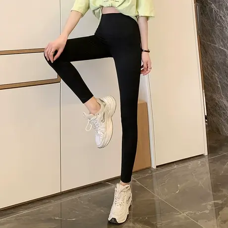 唐狮鲨鱼裤女外穿打底裤秋冬款芭比瑜伽裤黑色加厚瘦腿紧身裤DTT图片