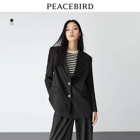 太平鸟黑色小西装外套女2023春装气质宽松chic西服女上衣时尚奥莱图片