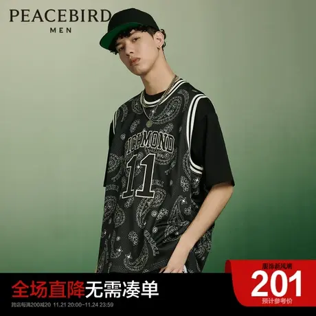 太平鸟男装奥莱 MITCHELL&NESS联名篮球背心男图片