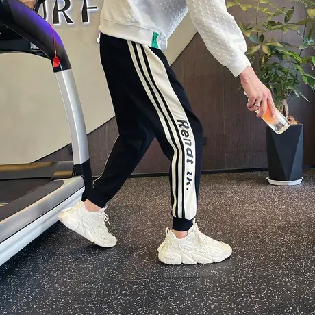 撞色条纹卫裤男秋季时尚潮牌个性潮流束腿裤休闲裤学生网红运动裤图片