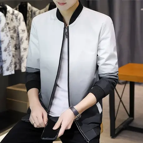 男士夹克衫春秋季韩版休闲潮流男装秋装新款外套立领棒球服上衣服商品大图