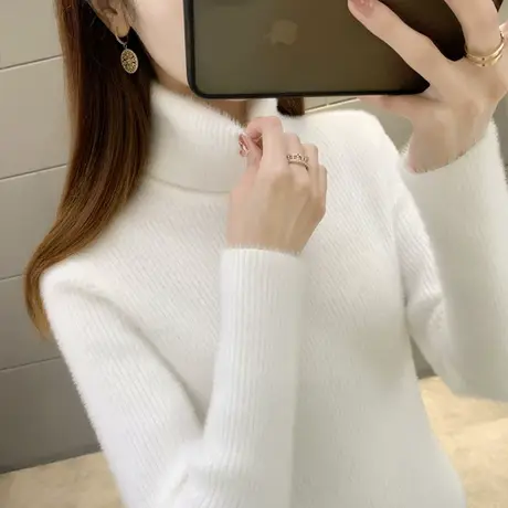 高领水貂绒毛衣女冬加厚内搭冬季2023年新款爆款时尚洋气打底衫女图片