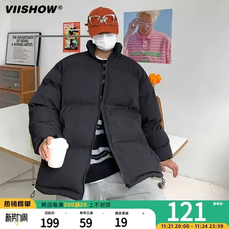 VIISHOW棉衣男冬季2023宽松加厚棉服短款立领休闲oversize外套潮商品大图