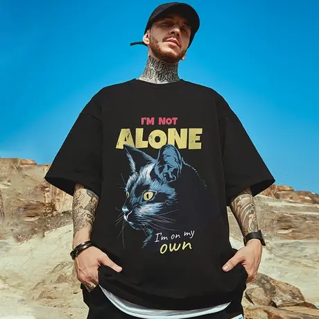 oversize美式高街潮牌大码胖子男装国潮宽松短袖T恤潮流ins半袖夏商品大图