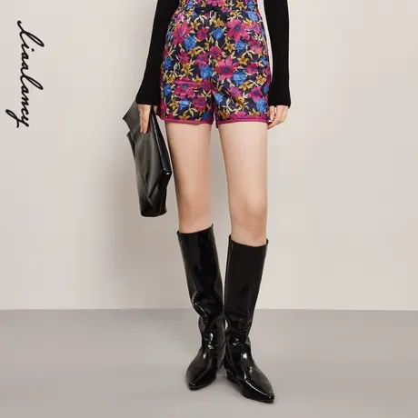 俪雅/LANCY商场同款女22春夏奥莱休闲运动印花短裤女士专柜正品商品大图