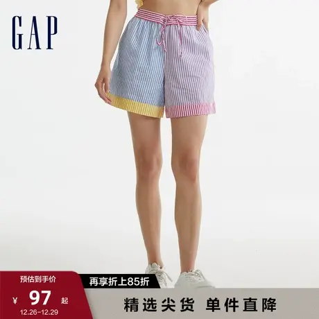 Gap女装夏季新款纯棉高腰宽松A字版型短裤时尚舒适休闲裤616666商品大图