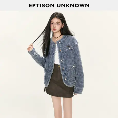 EPTISON牛仔外套女2024年春季新款复古小香风宽松高级感休闲上衣图片