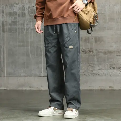 裤子男款休闲裤束脚工装裤百搭宽松束脚裤潮流直筒透气长裤休闲男商品大图