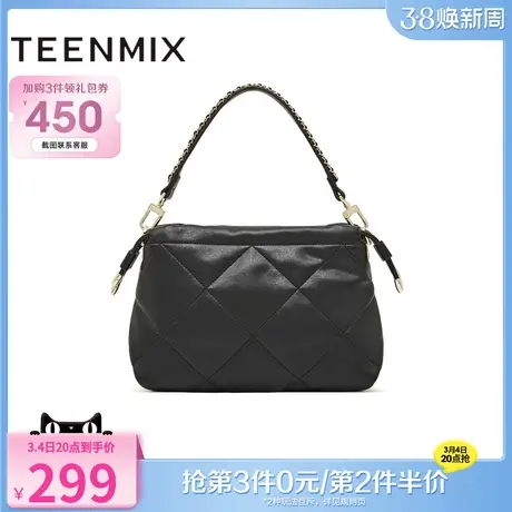 天美意时尚通勤包包女手提包百搭单肩斜挎包2024春季新款X2863AX4商品大图