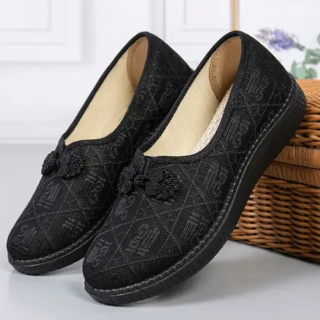 老北京布鞋女春秋单鞋老太太鞋平底防滑中老年人奶奶鞋休闲妈妈鞋商品大图