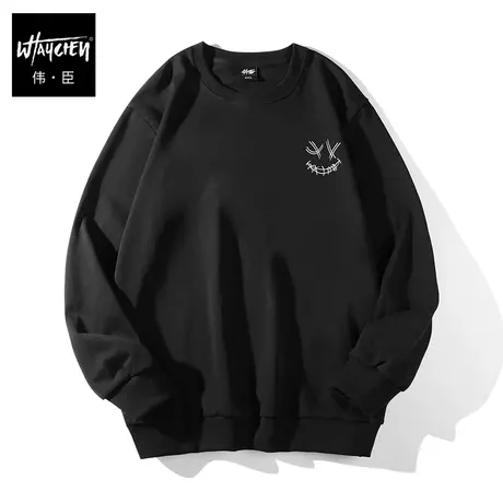 伟臣潮牌大码男装春装圆领卫衣胖子加肥加大纯棉套头长袖肥佬上衣商品大图