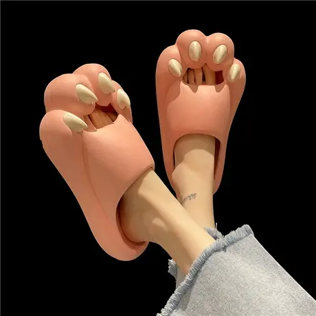 可爱卡通猫爪包头半拖鞋女夏季外穿2023年新款网红超火高级感凉拖商品大图