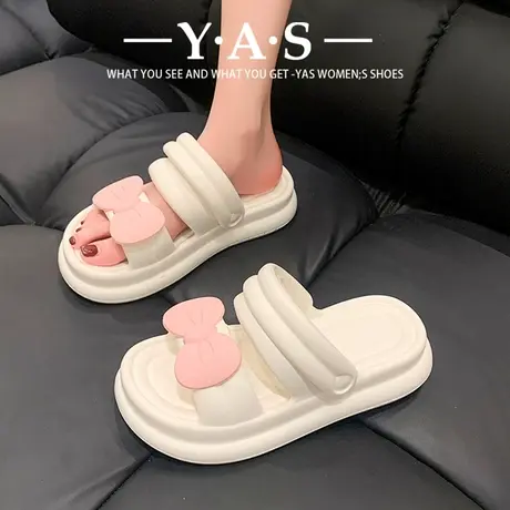 拖鞋女夏外穿eva防臭高级感可爱ins蝴蝶结厚底踩屎感浴室防滑居家图片