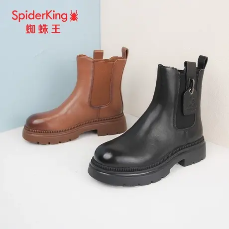SPIDER KING/蜘蛛王切尔西靴真皮2023冬商场新款中筒单里百搭爆款图片