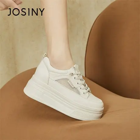 Josiny/卓诗尼小白鞋女款2024新款春季爆款厚底小个子增高休闲鞋商品大图