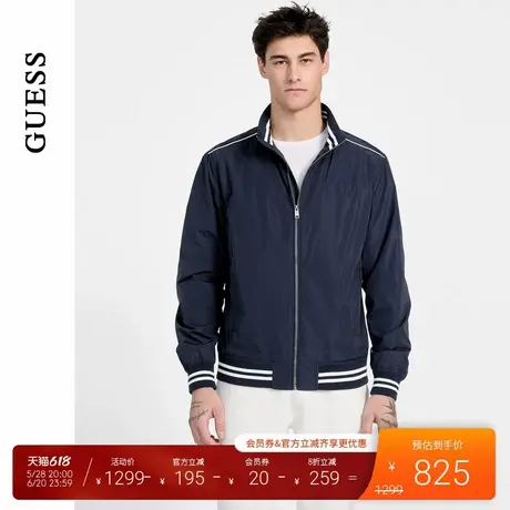 GUESS25年新款春季男士罗纹束口立领运动休闲外套-M5GL28WH762商品大图