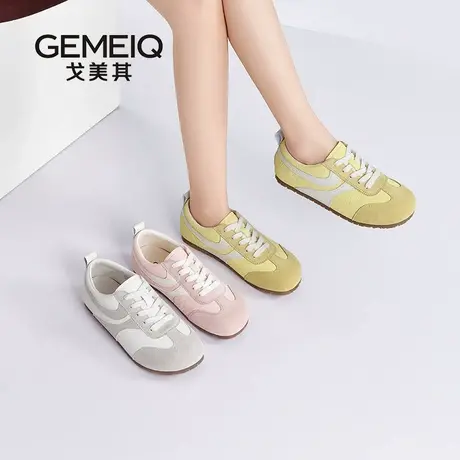 戈美其商场同款板鞋女款2025新款小白鞋女夏薄款轻便软底百搭德训商品大图