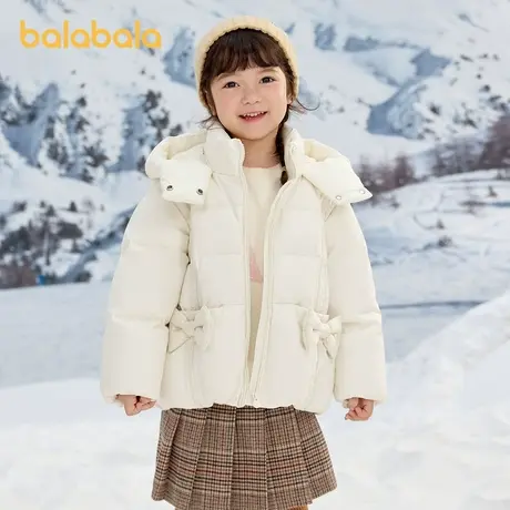 巴拉巴拉羽绒服女幼童冬装新款百搭连帽保暖面包服舒适鸭绒外套商品大图