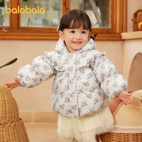 巴拉巴拉婴儿羽绒服女童冬装短款外套2024保暖可爱法式潮时尚可爱商品大图