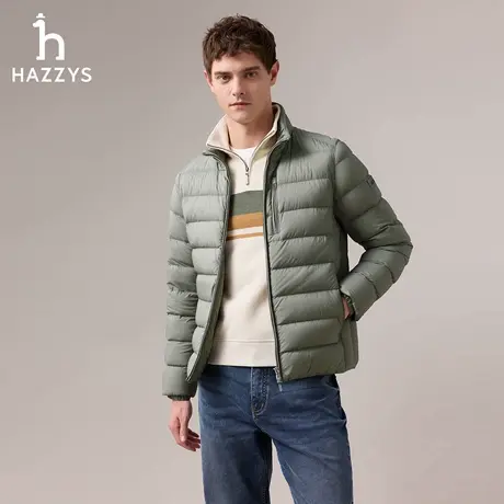 【商场同款】Hazzys哈吉斯男士绗缝羽绒服2025冬季新款鹅绒服外套商品大图