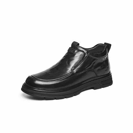 红蜻蜓加绒男士皮鞋冬季新款男鞋真皮高帮鞋子保暖中老年爸爸棉鞋商品大图