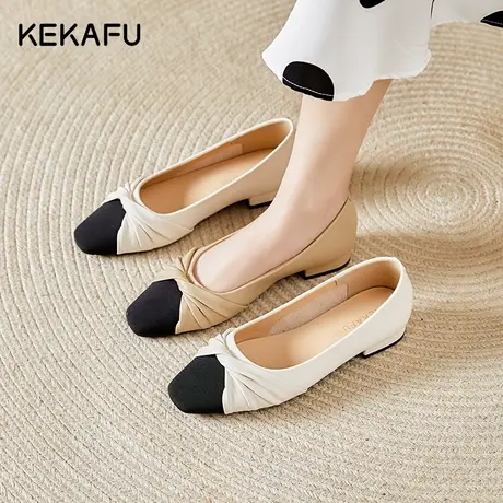 珂卡芙浅口法式单鞋女2023新款秋季晚晚风温柔鞋仙女风一脚蹬女鞋商品大图