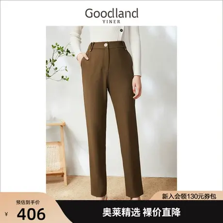 音儿美地女装2023春季新款通勤气质高腰直腿休闲裤高级感商品大图