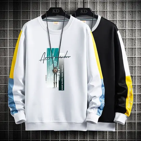 2023男士卫衣春秋款潮牌宽松长袖t恤男潮流秋衣青少年春秋打底衫商品大图