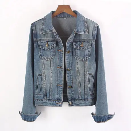 牛仔外套女春秋短款韩版新款修身显瘦学生长袖大码牛仔服上衣怀旧商品大图