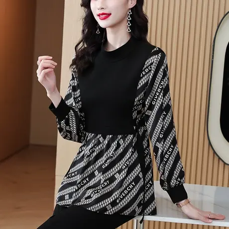 雪纺衫女漂亮新款2023上衣早秋季时尚百搭碎花小衫打底衫设计感众图片