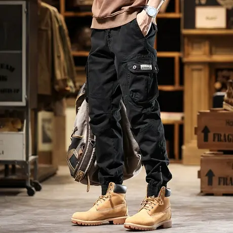 美式复古工装裤男户外耐磨休闲裤男款纯色大码宽松裤子男款工装裤商品大图