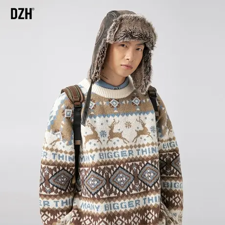 男士今年流行漂亮毛衣2023新款爆款慵懒风针织衫男秋冬款宽松上衣商品大图