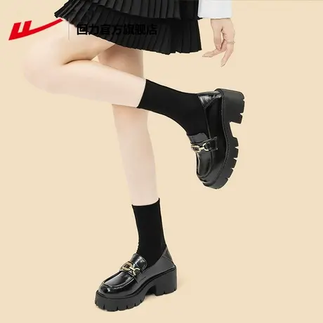 回力官方旗舰店乐福鞋女2024新款厚底小皮鞋复古英伦风玛丽珍女鞋商品大图