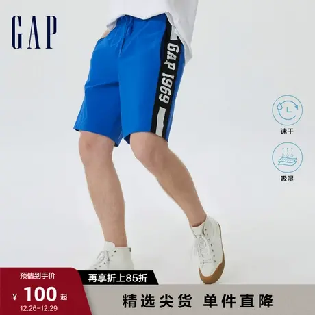Gap男女装夏季新款LOGO速干吸湿运动短裤时尚休闲亲子装668393图片