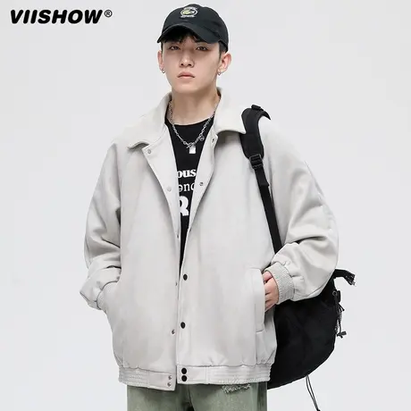 VIISHOW美式外套男春秋季2024新款上衣男棒球服潮牌宽松工装夹克商品大图