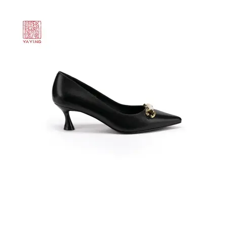 EP雅莹国风高端系列女鞋 竹节如意饰扣浅口高跟单鞋2024新品XL05A图片