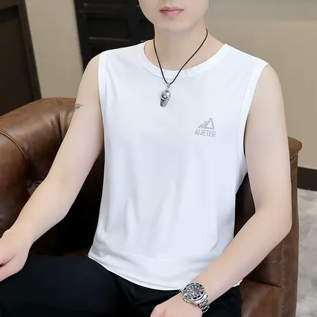 2023新款男士背心大码无袖夏装运动健身内穿汗衫宽肩青少年学生潮商品大图