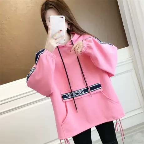 早秋连帽卫衣女春秋韩版宽松bf慵懒风ins欧货大版重工薄款外套潮商品大图