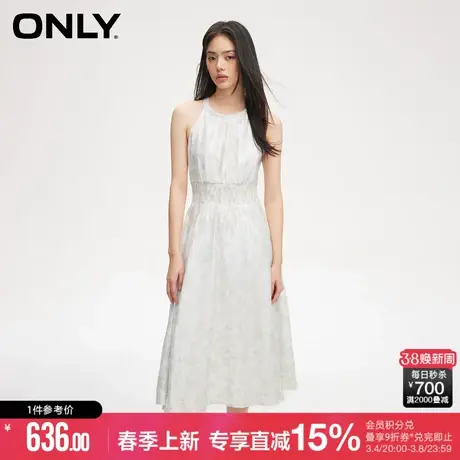 ONLY2024夏季新款时尚法式挖肩无袖设计中长款连衣裙女|124207010图片