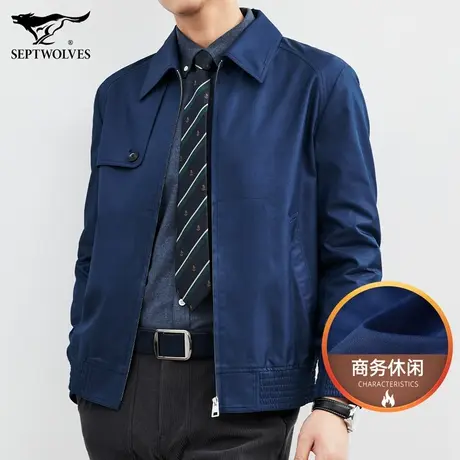 七匹狼狼族生活男装翻领夹克男2023秋冬季工装外套男士潮流上衣服商品大图