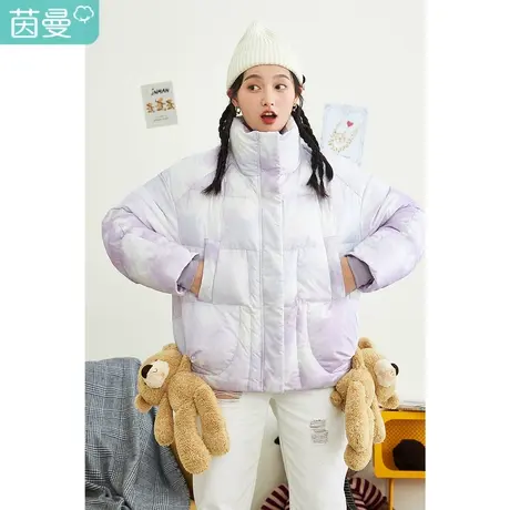 茵曼设计感小众短款羽绒服女冬季新款白鸭绒爆款小香风外套图片