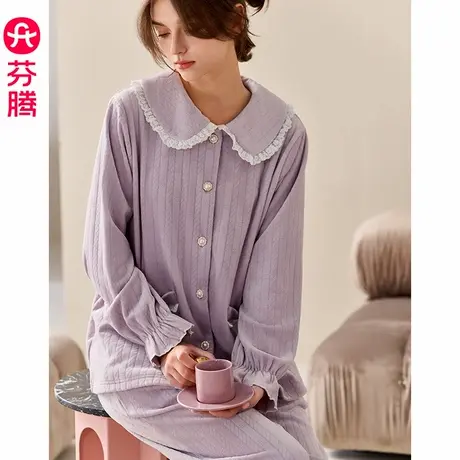 芬腾海岛绒女士睡衣2024年秋冬加厚套装新款珊瑚绒保暖加绒家居服商品大图