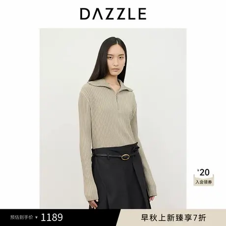DAZZLE地素 毛针织衫2024冬季新款女装高领套头长袖四季针织商品大图