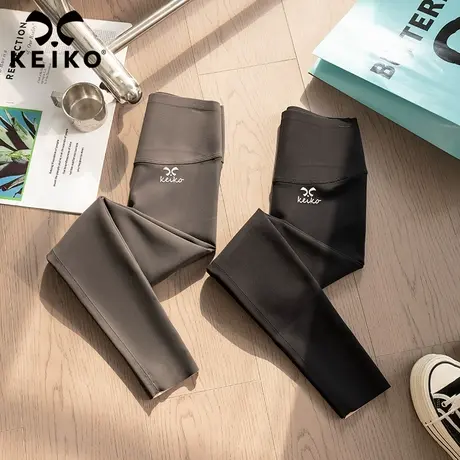 KEIKO 无尴尬线加绒鲨鱼裤秋冬收腹提臀瑜伽芭比裤透气打底紧身裤商品大图