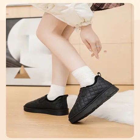 回力官方旗舰店棉鞋女2023年新款冬季外穿加绒加厚一脚蹬面包鞋女商品大图