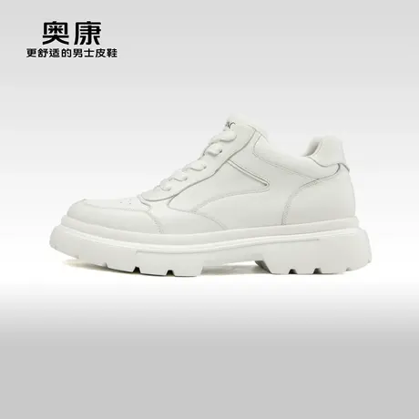 【运动皮鞋】奥康男鞋春秋季新款高帮舒适耐磨拼色百搭型男鞋商品大图