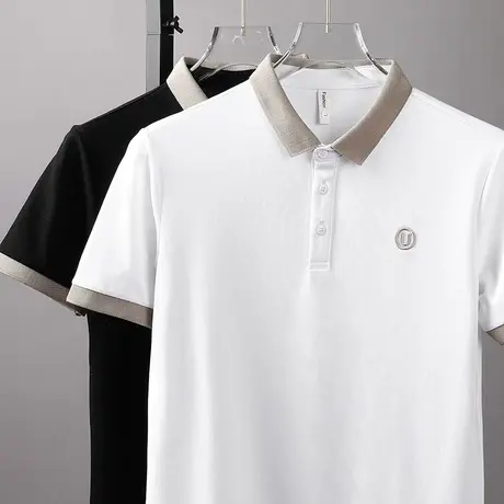 短袖t恤男翻领保罗POLO衫夏季商务潮牌简约百搭有带领半袖潮流商品大图